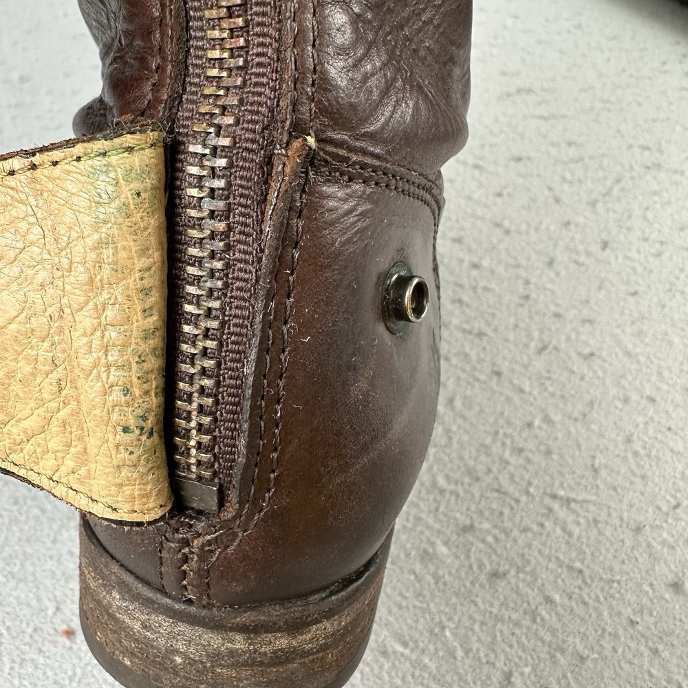 Frye Melissa Button Back Zip Leather Riding Boots Brown Sz. 8 B Womens - Picture 9 of 16